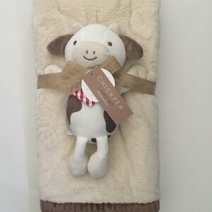 NEW Baby Blanket and Cow Plush Soft Baby Toy Lovey Stuffed Animal | Chick Pea